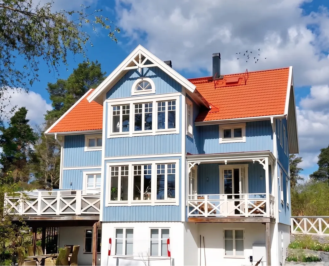 Villa i Danderyd – rött tegeltak – efter