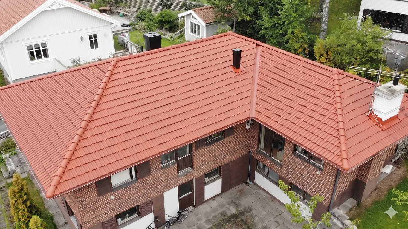Betongpannor i Bromma – taktvätt – efter