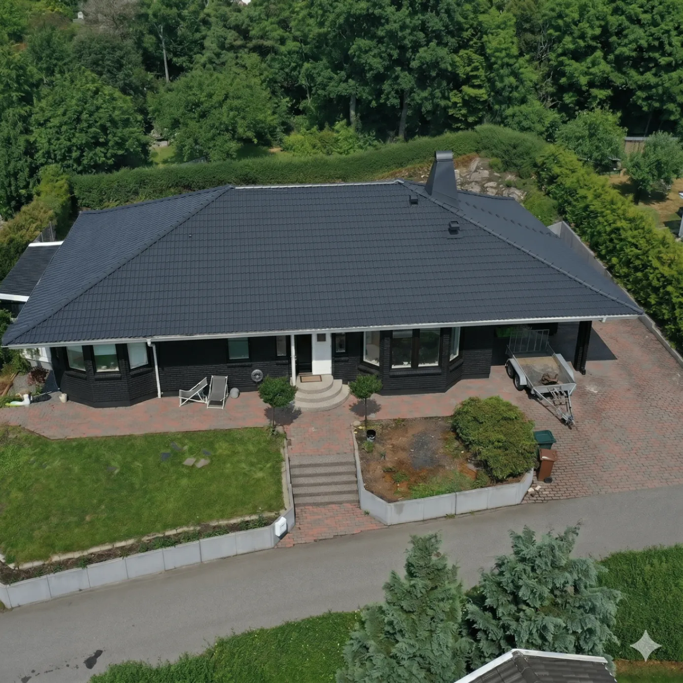 Betongtak på Lidingö – taktvätt – efter