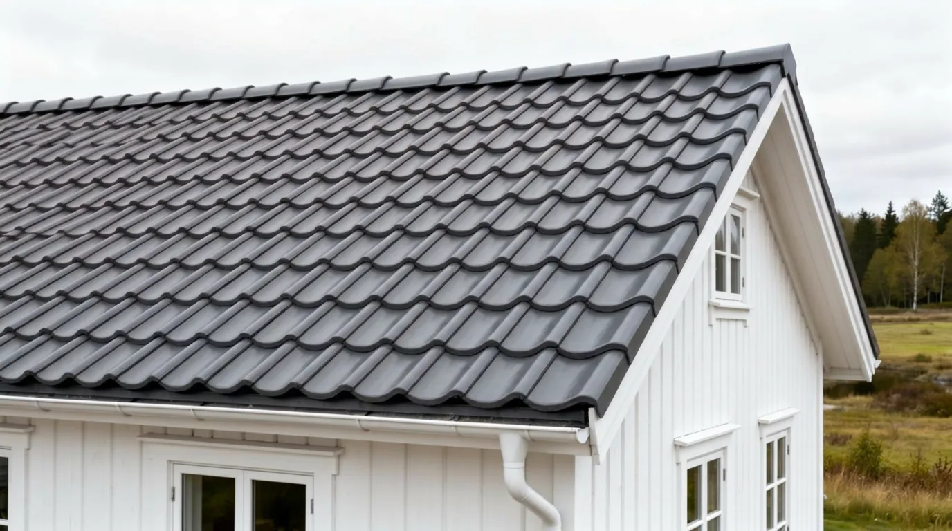 Villa med mellangrå tak