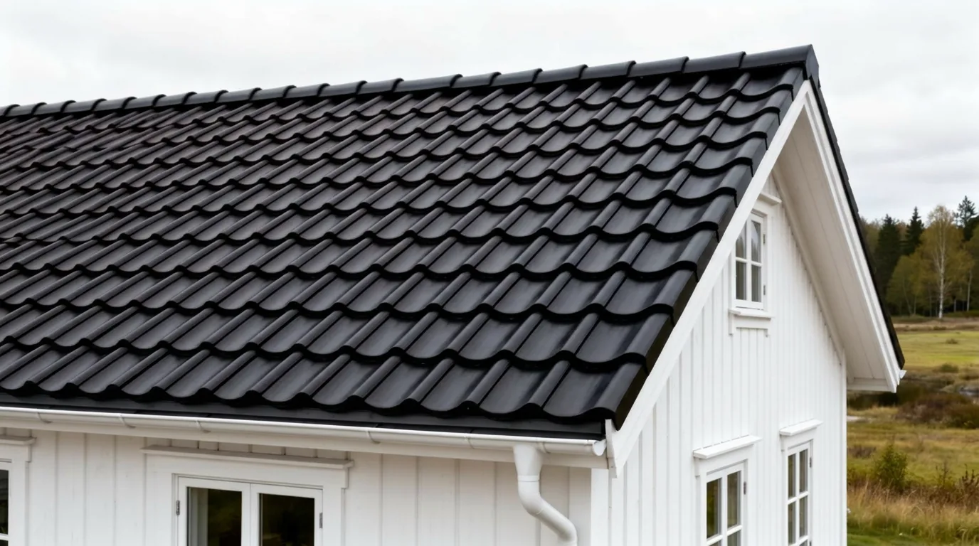 Villa med svart tak
