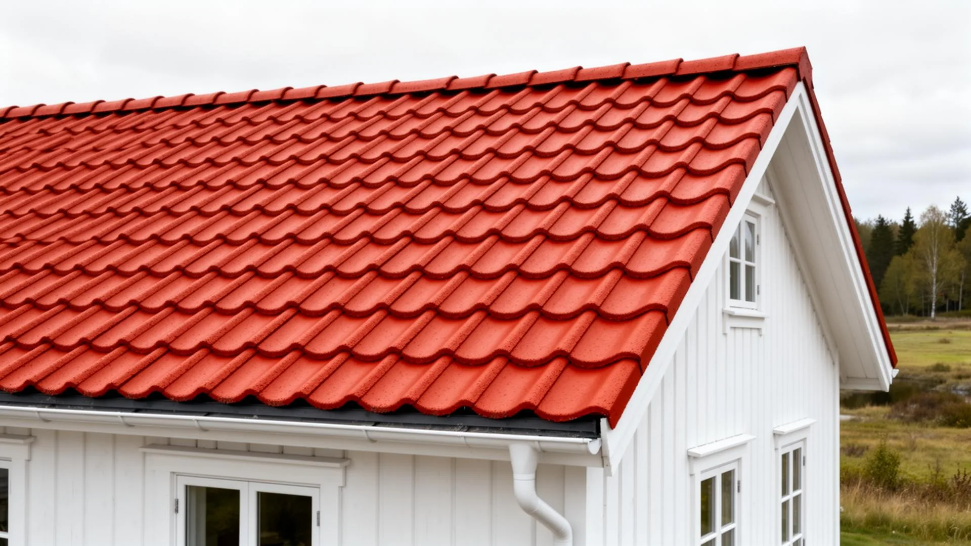 Villa med tegelröd tak